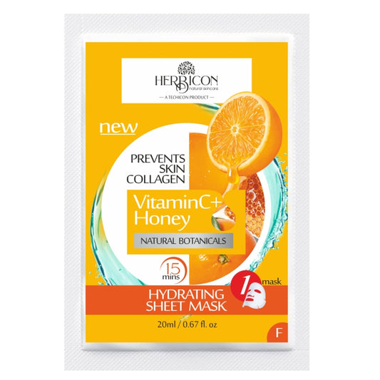 Herbicon Vitamin C Face Sheet Mask with Vitamin C and Honey for Skin Illumination - 20 ML