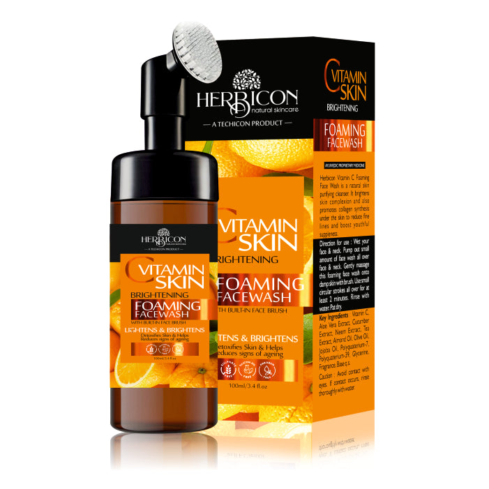Herbicon Vitamin C Foaming Face wash for for lightens and brightens skin - 100 ML