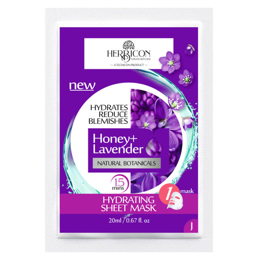Herbicon Honey With Lavender Face Sheet Mask For Light-Weight, Soothing and Brightening Skin - 20 ML